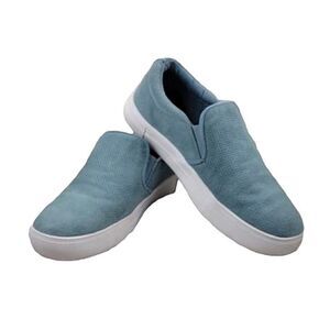 Serra Blue Faux Suede Slip On Style Sneakers Light Blue & White Women’s US Sz 8